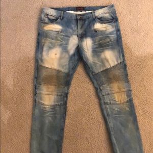 Distressed Biker Jeans